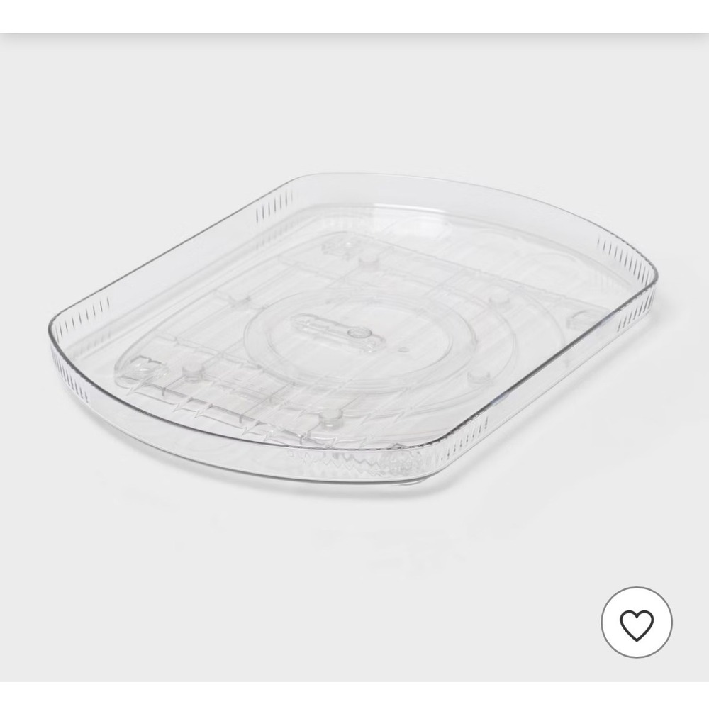 Rectangular Refrigerator Turntable Clear Rotating Lazy Susan Organizer 15.4in